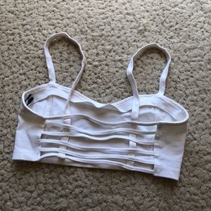 White brandy caged back bralette
